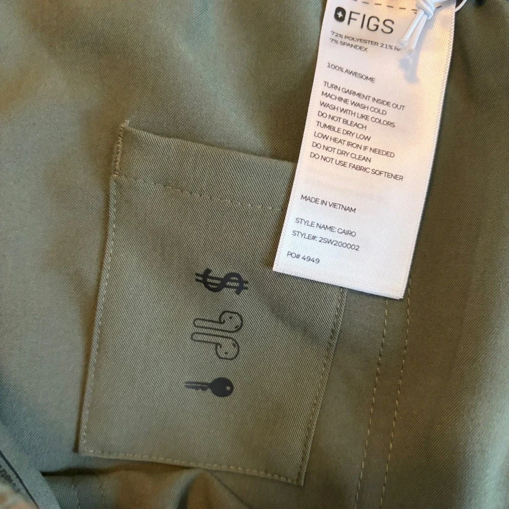 FIGS Cairo Cargo Scrub Pants Olive Green 3XL Technical Collection 2SW20002 Mens